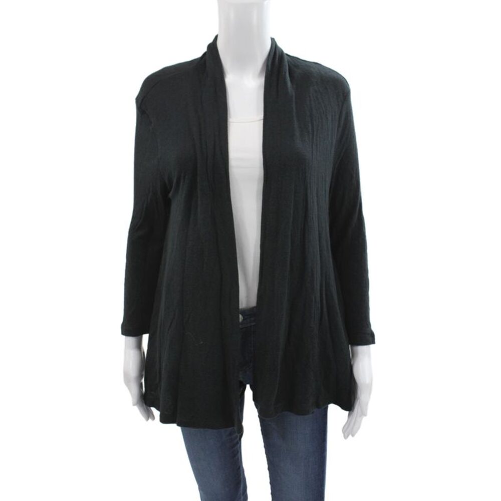 T Alexander Wang Unisex Cardigan Black Cotton Polyester Long Sleeve Size M